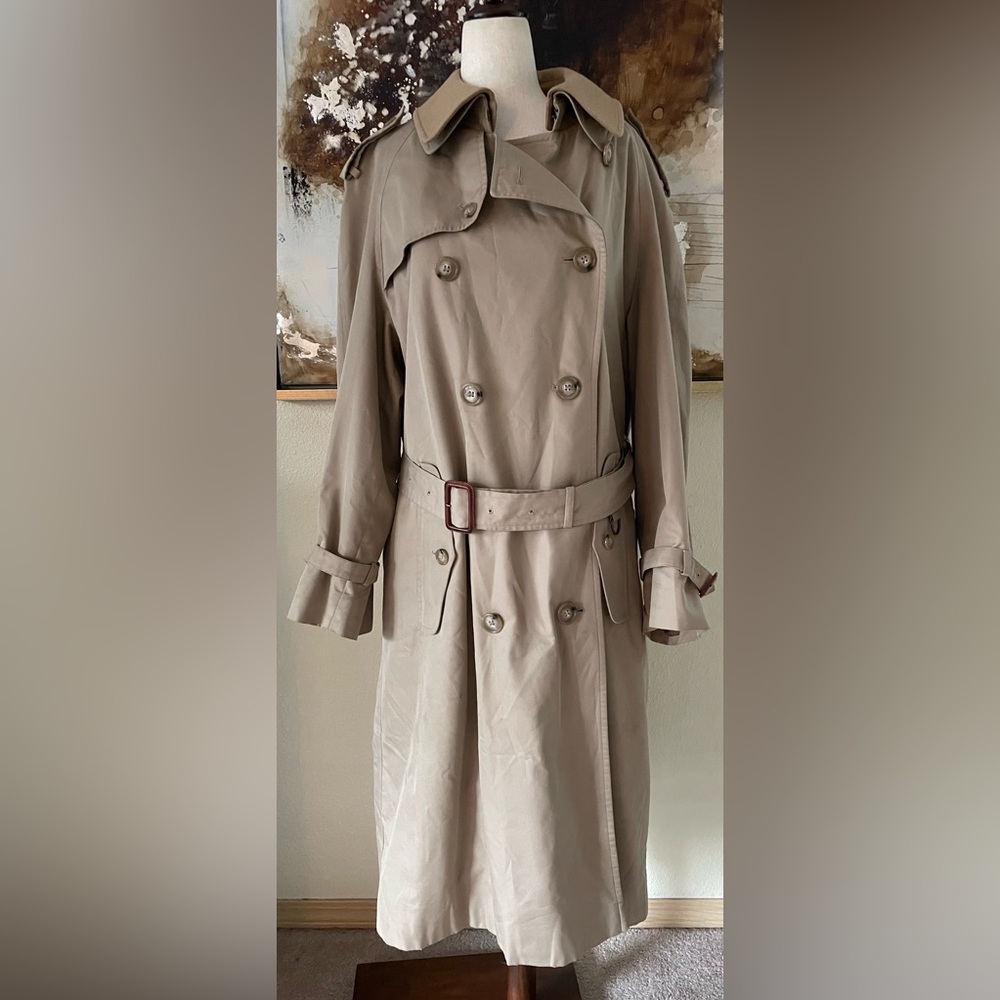 Baracuta double breasted inliner khaki trench coat rancher jacket size 38 R ~